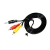 Кабель Atcom AT7320 3xRCA (m)-TRRS 3.5mm (m) 1.8м силикон черный в пакете (1/50/250)