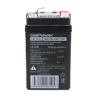 Аккумулятор свинцово-кислотный GoPower LA-430/101 4V 3Ah клеммы T1/ F1 (1/20)