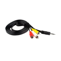 Кабель AUX Atcom Jack 3.5mm (m)-3xRCA (m) 1м силикон черный (1/10/500)