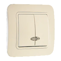 Выключатель Makel Light Lillium 2-клав.10A пластик кремовый 70223 (1/12)