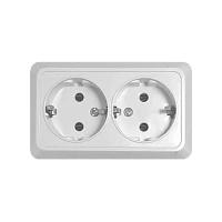 Розетка Прогресс Fit 2гн. 10A С/З ABS + Керамика белый (1/10/200)