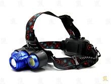 Фонарь налобный Без бренда 861 T6 COB от аккумулятора 6 режимов черный