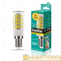 Лампа светодиодная Camelion T26 E14 4W 3000К 207-244V капсула прозрачная (1/10/50)