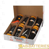 Фонарь туристический Трофи TA4 0.5W 4LED от аккумулятора прямая подзарядка черный желтый 8шт. в пром