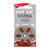 Батарейка Rayovac Extra ZA312 BL6 Zinc Air 1.45V (6/60/600)