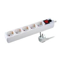 Сетевой фильтр Volsten SP 5x1,5 5р.С/З 16A 1.5м ПВС 3x1мм² с выкл. белый (1/24)