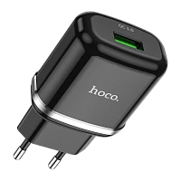 Сетевое З/У HOCO N3 1USB 3.0A 18W QC3.0 черный (1/12/120) 