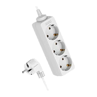 Удлинитель Космос 3р.С/З 16A 3.0м ПВС 3x1мм² белый (1/20)