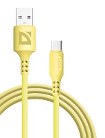 Кабель Defender F207 USB (m)-Type-C (m) 1м 2.4A желтый (1/100)