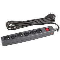 Сетевой фильтр ЭРА SF 6р.С/З 10A 4.0м со шторкой черный (1/20)