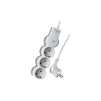 Удлинитель Космос 3р.С/З 10A 1.5м с выкл. ПВС 3х0.75мм² IP20 белый (1/35)