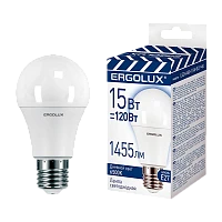 Лампа светодиодная Ergolux A60 E27 15W 6500К 220-240V груша ЛОН матовая (1/10/100)