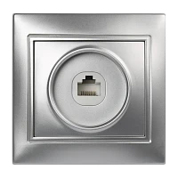 Розетка Smartbuy компьютерная RJ-45 1-местная серебро "Венера"