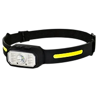 Фонарь налобный Облик 2070 3W 2ХРЕ+2COB+LED от аккумулятора черный в блистере