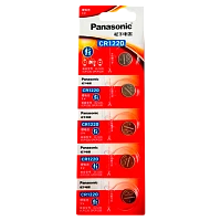 Батарейка Panasonic Power Cells CR1220 BL5 Lithium 3V в блистере CN (Китай) (5/100)