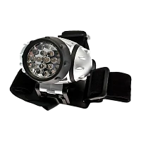 Фонарь налобный Космос H14 1.5W 14LED от батареек 4 режима серебряный (1/25/100)