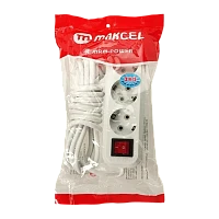 Удлинитель MRM-Power M-313 3р.С/З 10A 5.0м с выкл. белый (1/48)