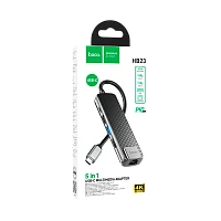 USB-Хаб HOCO HB23 2USB/Type-C/HDMI/RJ45 Type-C (m) USB3.0 серый (1/18/180)