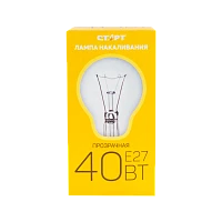 Лампа накаливания Старт E27 40W 220-240V груша Б прозрачная (1/100)