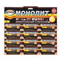 Супер-клей Aviora МОНОЛИТ 3г универсальный BL12 (12/288)