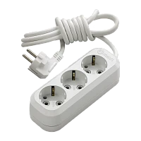 Удлинитель Makel 3р.С/З 3.0м белый MGP133 (1/12)