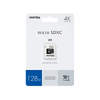 Карта памяти microSD Smartbuy Advanced Series 128GB Class10 UHS-I (U3) 90 МБ/сек V30 A1 с адаптером