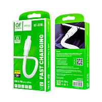 Кабель GFPower X28L USB (m)-Lightning (m) 1м 120W ПВХ белый (1/120/480)