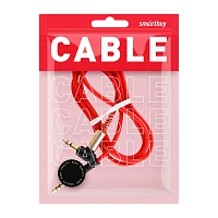 Кабель AUX Smartbuy Jack 3.5mm (m)-Jack 3.5mm (m) 1м угловой красный