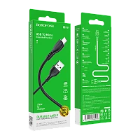 Кабель Borofone BX51 USB (m)-microUSB (m) 1м 2.0A ПВХ черный в коробке (1/360)