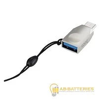 Переходник HOCO UA9 Type-C (m)-USB3.0 (f) пластик серебряный (1/32/320) 