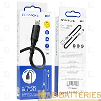 Кабель Borofone BX47 USB (m)-Lightning (m) 1м 2.4A ПВХ черный (1/360)