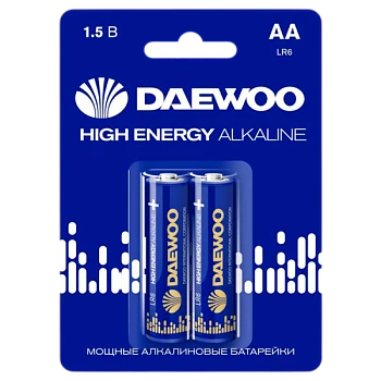 Батарейка Daewoo HIGH ENERGY LR6 AA BL2 Alkaline 1.5V (2/20/480)