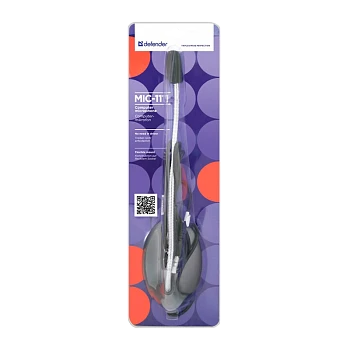 Микрофон Defender MIC-111 конденсаторный 54 дБ 1.5м серый (1/100) 