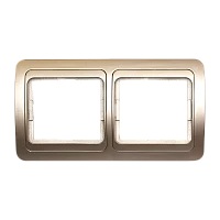 Рамка Smartbuy 2-местная горизонтальная шампань "Марс"