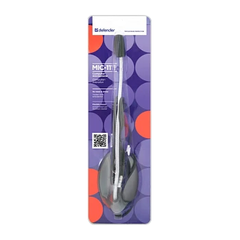 Микрофон Defender MIC-111 конденсаторный 54 дБ 1.5м серый (1/100)