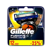 Сменные кассеты Gillette "FUSION PROGLIDE" 5 лезвий 12шт. (цена за 1 шт) (12/120)