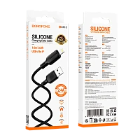Кабель Borofone BX113 USB (m)-Lightning (m) 1м 2.4A силикон черный (1/360)