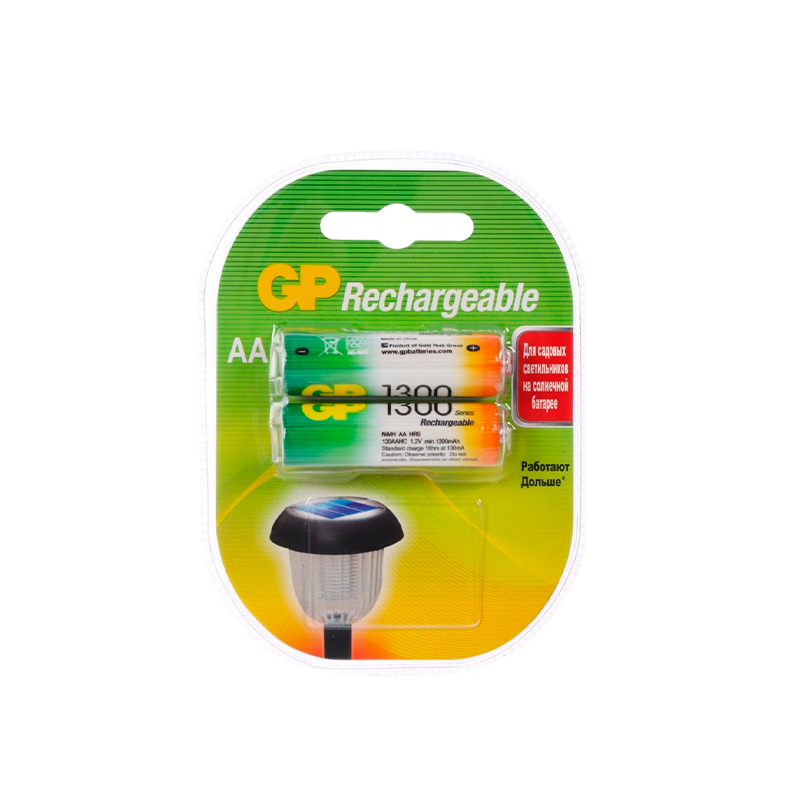 Аккумулятор бытовой GP HR6 AA BL2 NI-MH 1300mAh в пластиковой упаковке (2/20/200) R