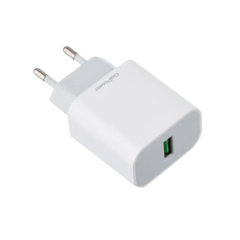 *Сетевое З/У GoPower GPQC07 1USB 18W QC3.0 белый 