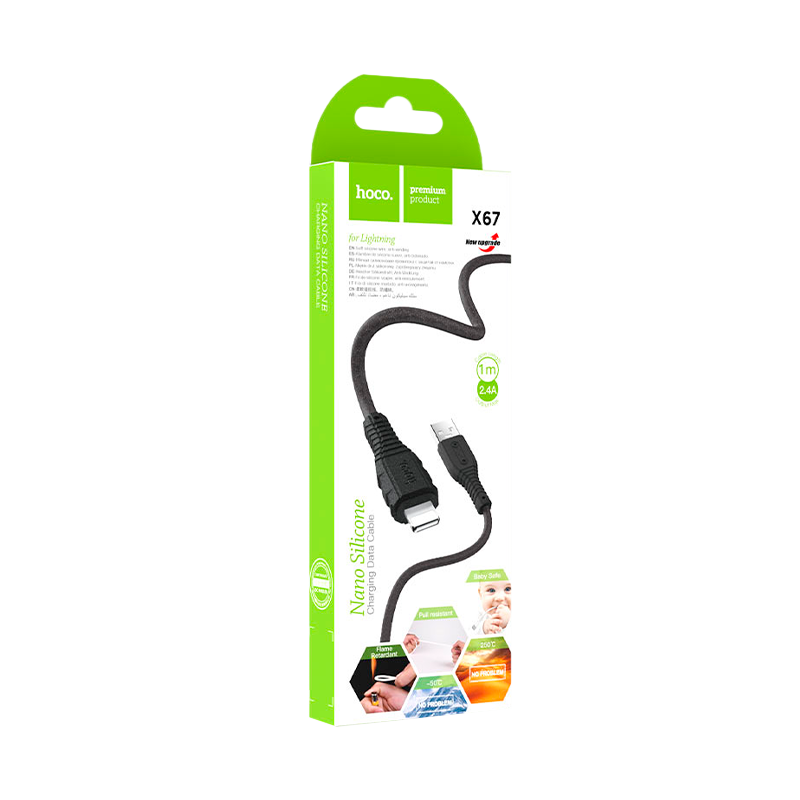 Кабель HOCO X67 Lightning (m)-Type-C (m) 1.0м 3.0A 20W силикон черный (1/31/310)