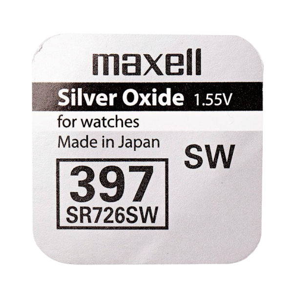 Батарейка Maxell 397 (SR726SW) BL1 Silver Oxide 1.55V 0%Hg (1/10/100)