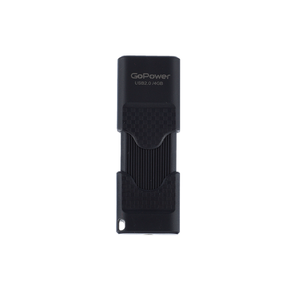 Флеш-накопитель GoPower SLIDER 4GB USB2.0 пластик черный матовый (1/50/1000)