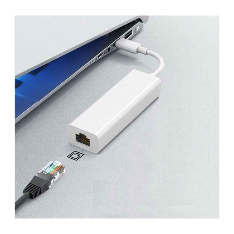 Адаптер GoPower Type-C (m)-RJ-45 (f) 100 мб/с белый (1/200)
