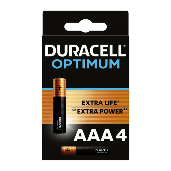 Батарейка Duracell Optimum LR03 AAA BL4 Alkaline 1.5V (4/32)