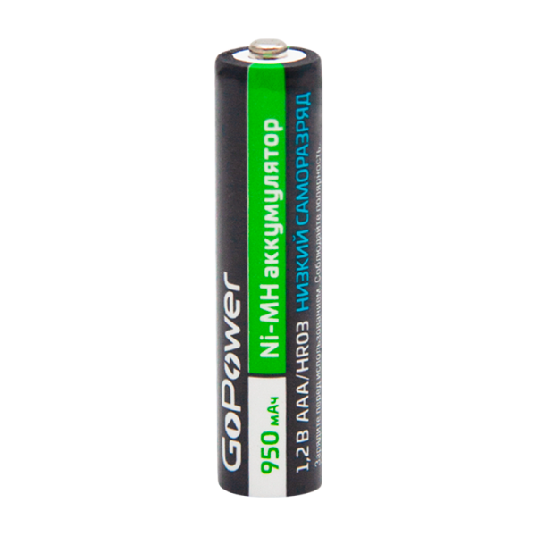 Аккумулятор предзаряженный RTU GoPower HR03 AAA BL2 NI-MH 950mAh (2/20/320)