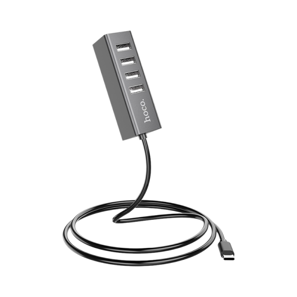 USB-Хаб HOCO HB1 4USB USB (m) серый (1/12/120)