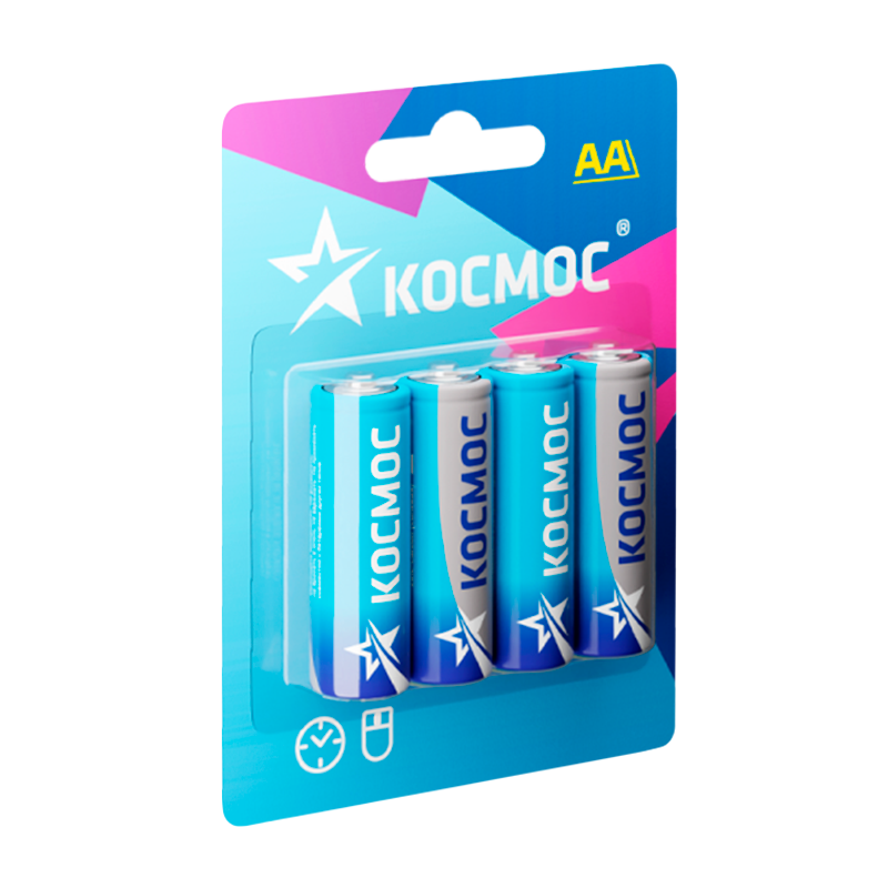 *Батарейка Космос R6 AA BL4 Zinc Carbon 1.5V (4/60/64/768/960) 
