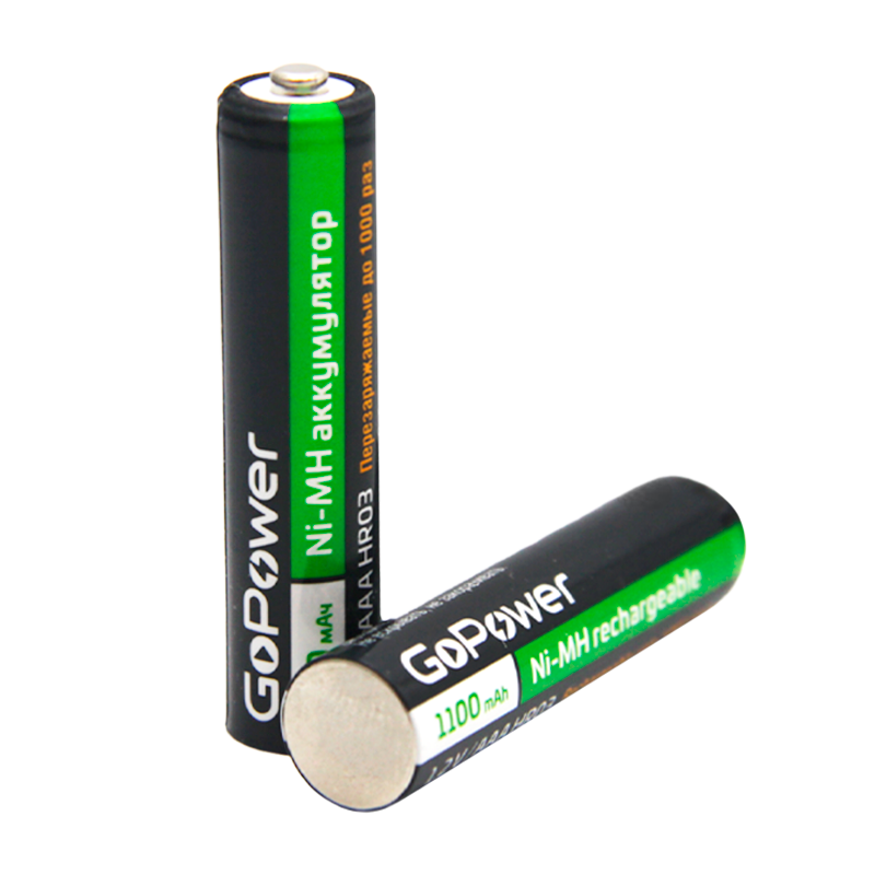 Аккумулятор бытовой GoPower HR03 AAA BL2 NI-MH 1100mAh (2/20/320)