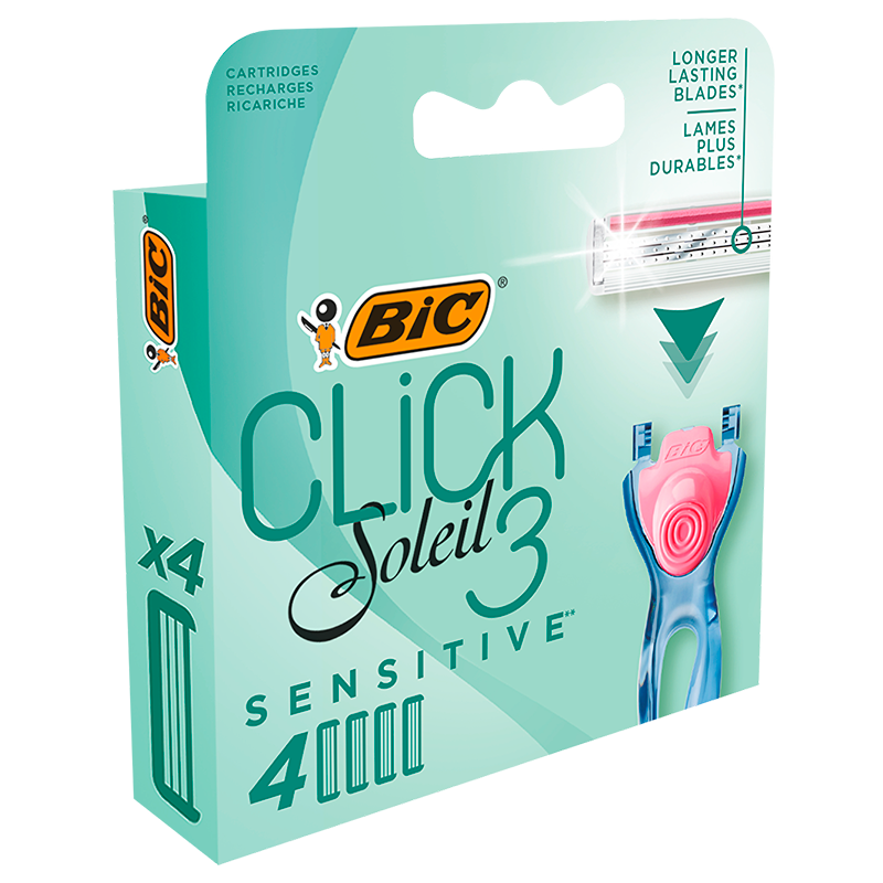 Сменные кассеты BIC "CLICK SESITIVE 3" 3 лезвия 4шт. (цена за 1 шт) (4/24/96)