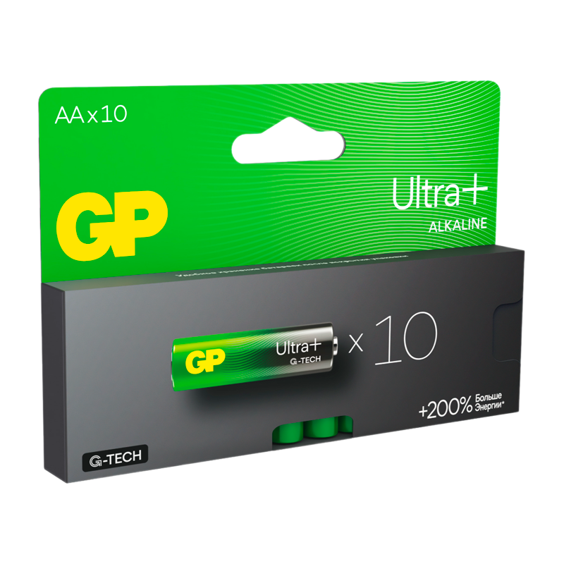 Батарейка GP ULTRA PLUS G-tech LR6 AA BL10 Alkaline 1.5V (10/100/600)